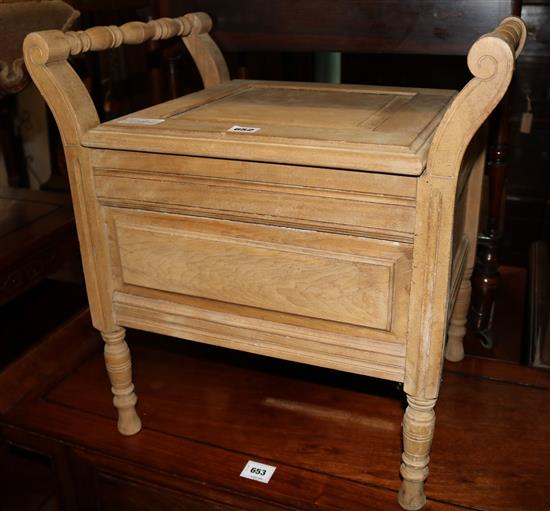 Pine piano stool/commode